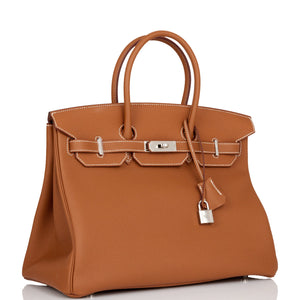 Hermes Birkin 35 Gold Togo Palladium Hardware