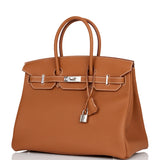 Hermes Birkin 35 Gold Togo Palladium Hardware
