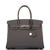 Hermes Birkin 30 Etain Togo Palladium Hardware