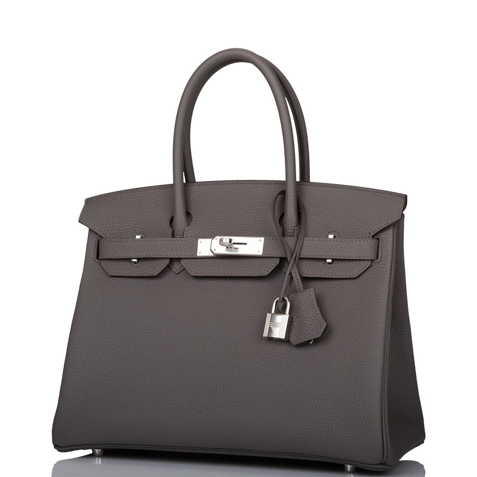 Hermes Birkin 30 Etain Togo Palladium Hardware