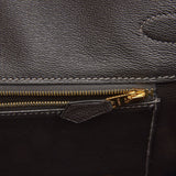 Hermes Birkin 35 Graphite Shiny Porosus Crocodile Gold Hardware