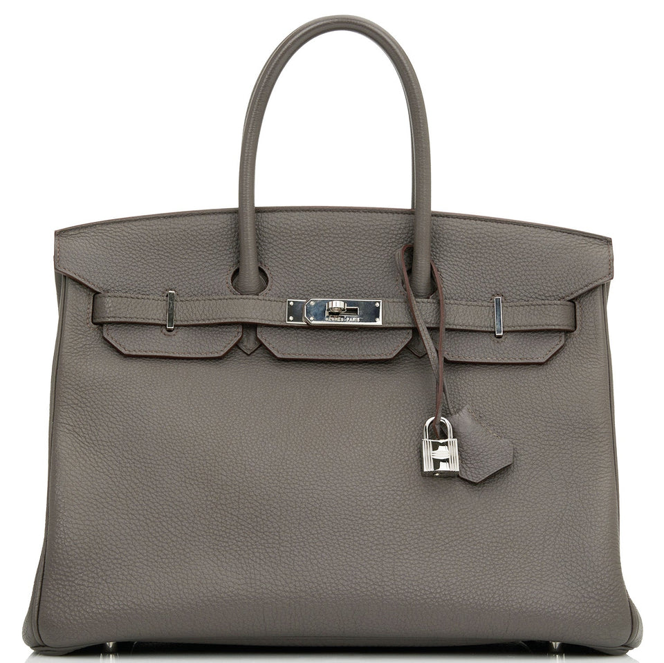 Hermes Birkin 35 Etain Togo Palladium Hardware