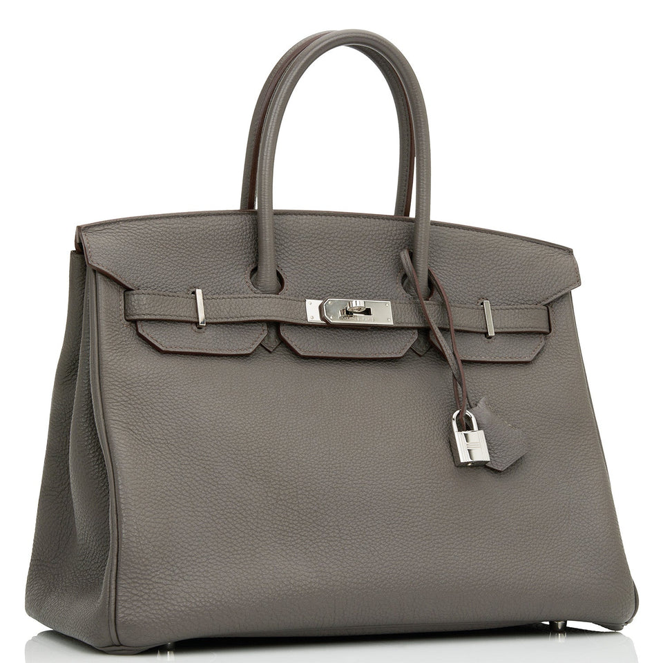 Hermes Birkin 35 Etain Togo Palladium Hardware