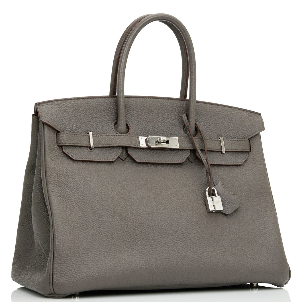 Hermes Birkin 35 Etain Togo Palladium Hardware