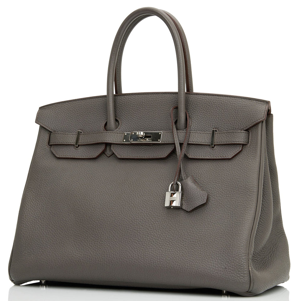 Hermes Birkin 35 Etain Togo Palladium Hardware