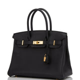Hermes Birkin 30 Black Togo Gold Hardware