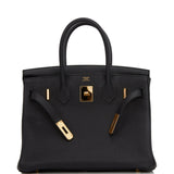 Hermes Birkin 30 Black Togo Gold Hardware