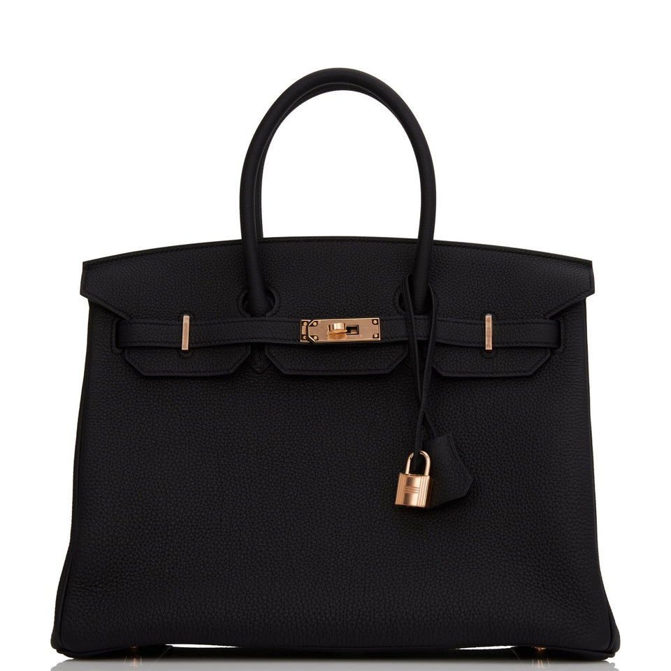 Hermes Birkin 35 Black Togo Rose Gold Hardware