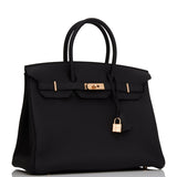 Hermes Birkin 35 Black Togo Rose Gold Hardware