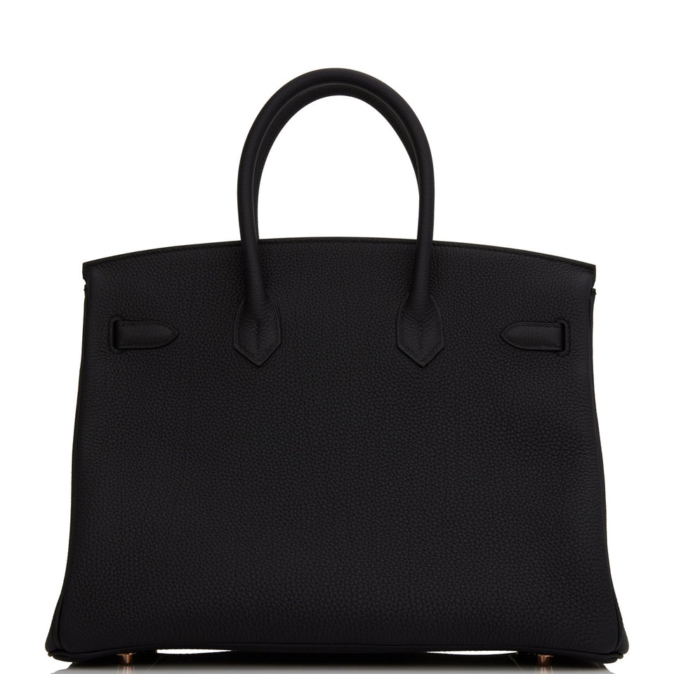Hermes Birkin 35 Black Togo Rose Gold Hardware