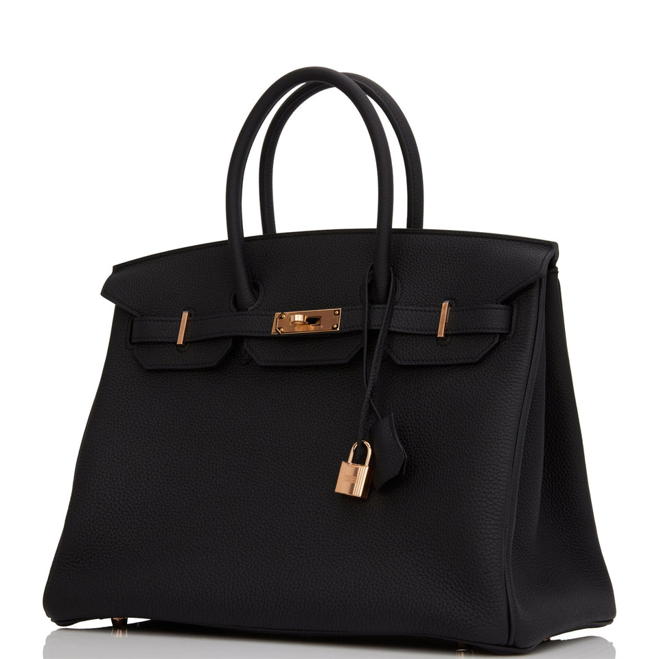 Hermes Birkin 35 Black Togo Rose Gold Hardware
