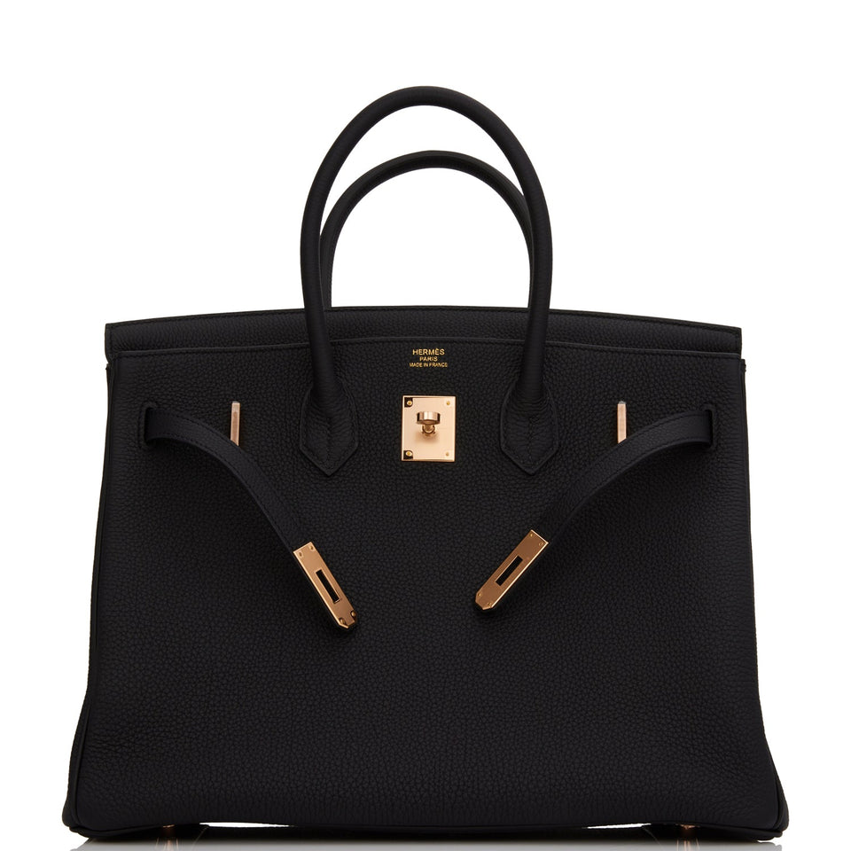 Hermes Birkin 35 Black Togo Rose Gold Hardware