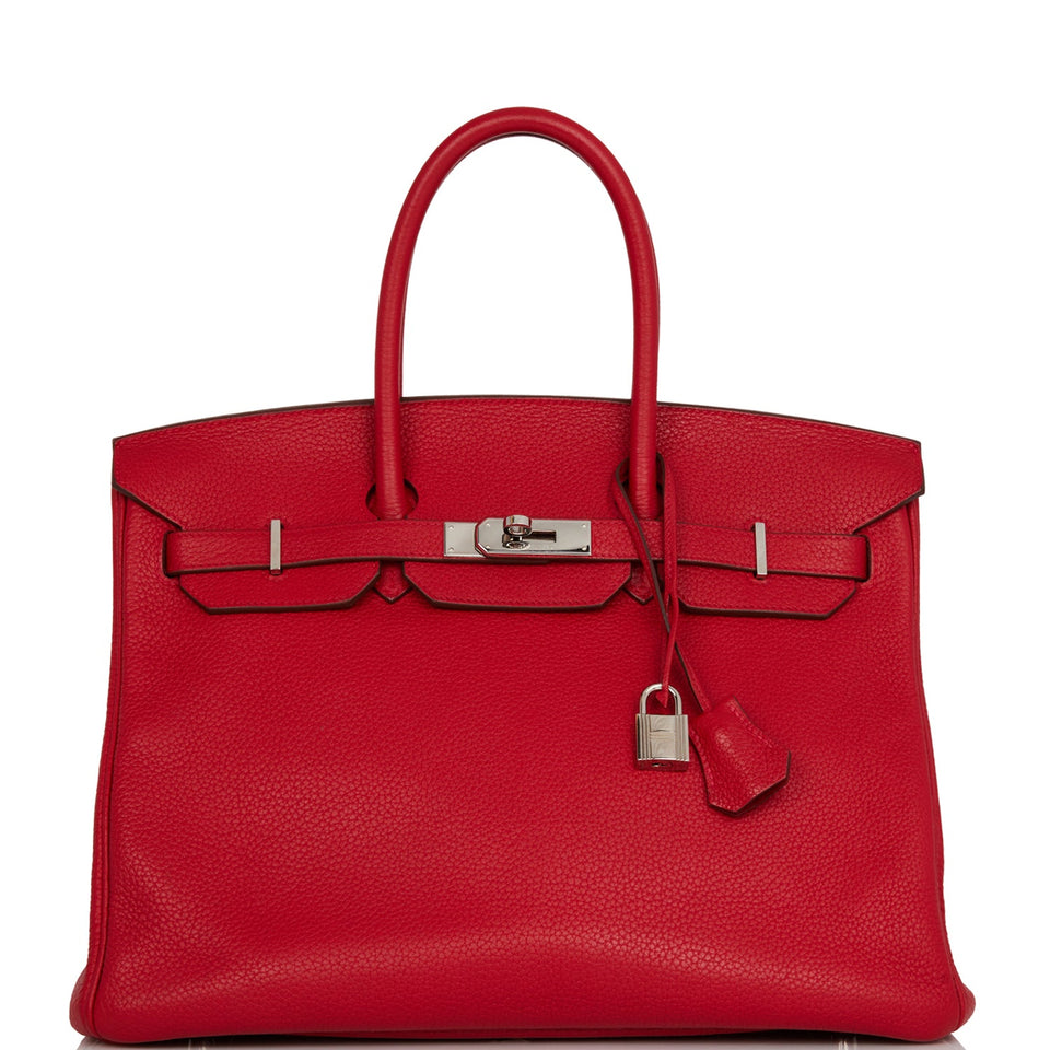 Hermes Birkin 35 Rouge Casaque Clemence Palladium Hardware