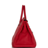 Hermes Birkin 35 Rouge Casaque Clemence Palladium Hardware