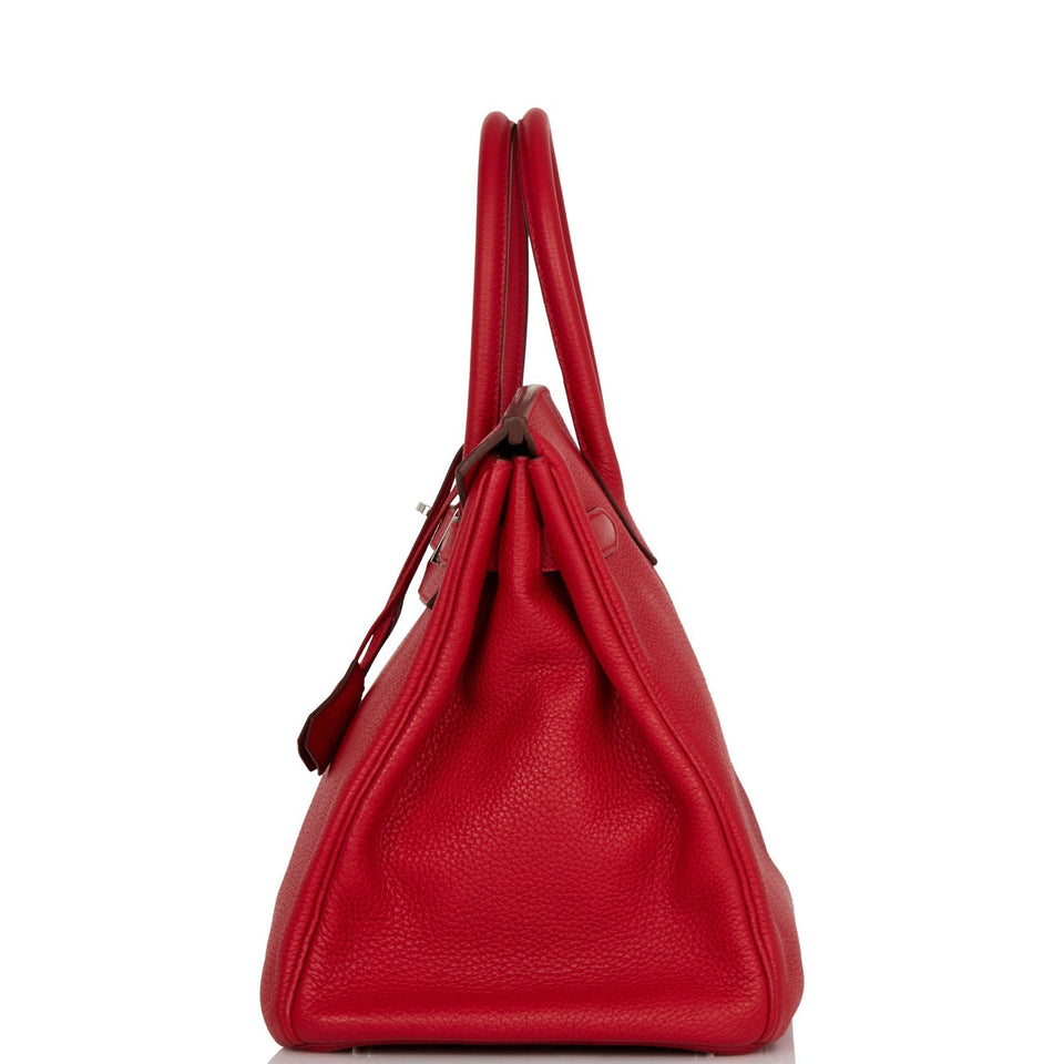 Hermes Birkin 35 Rouge Casaque Clemence Palladium Hardware