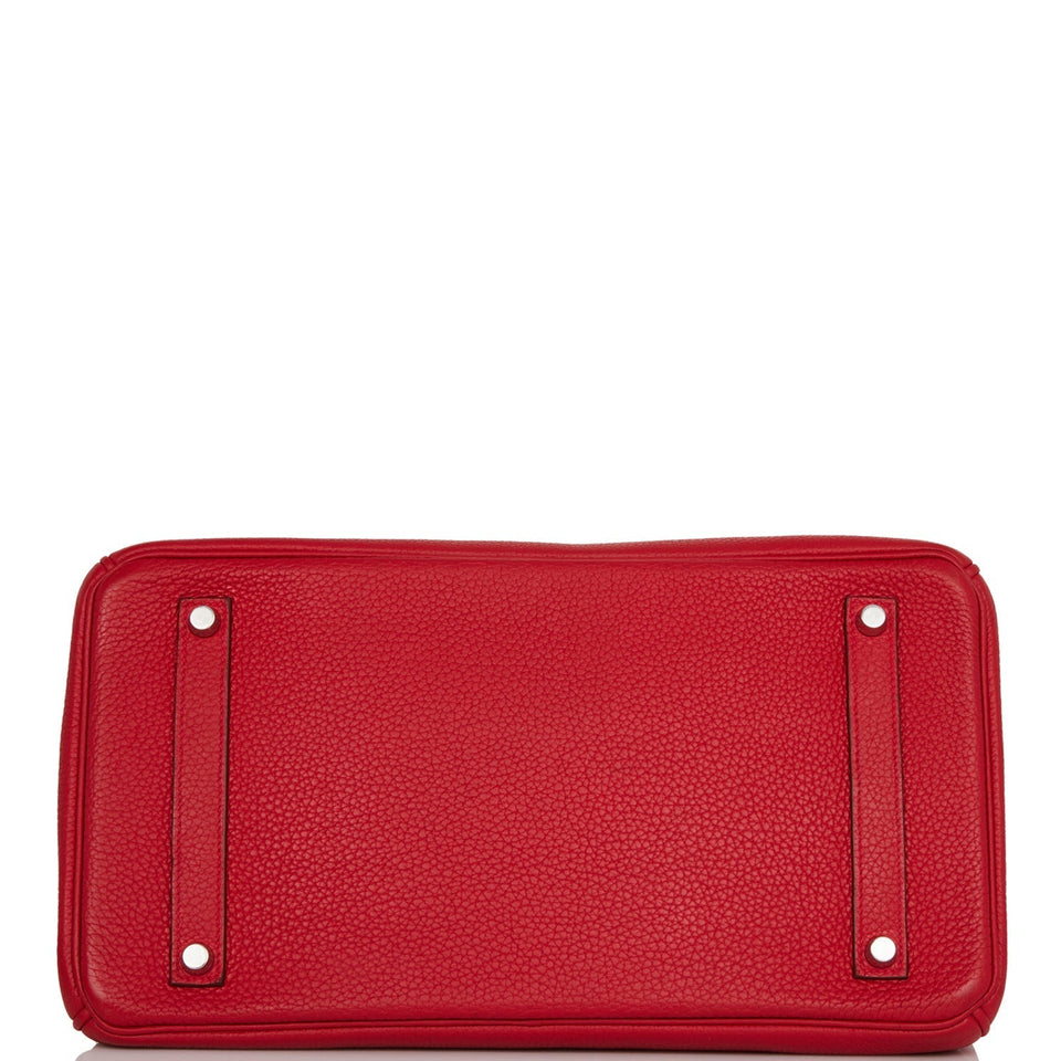 Hermes Birkin 35 Rouge Casaque Clemence Palladium Hardware