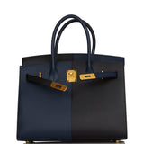 Hermes Birkin 30 Casaque Black, Bleu Indigo and Bleu Zanzibar Epsom Gold Hardware