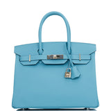 Hermes Birkin 30 Bleu du Nord Epsom Palladium Hardware