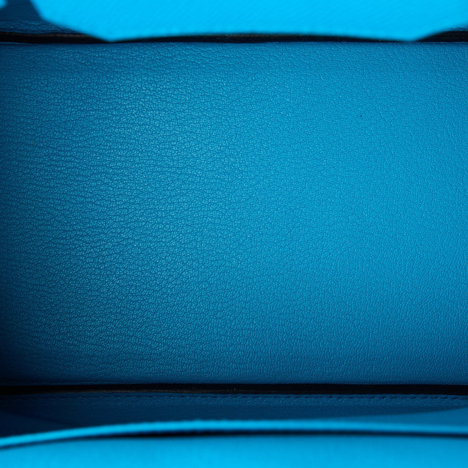 Hermes Birkin 30 Bleu Frida Epsom Gold Hardware