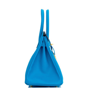 Hermes Birkin 30 Bleu Frida Epsom Gold Hardware