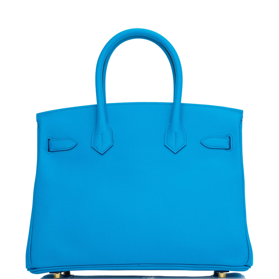 Hermes Birkin 30 Bleu Frida Epsom Gold Hardware