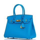 Hermes Birkin 30 Bleu Frida Epsom Gold Hardware