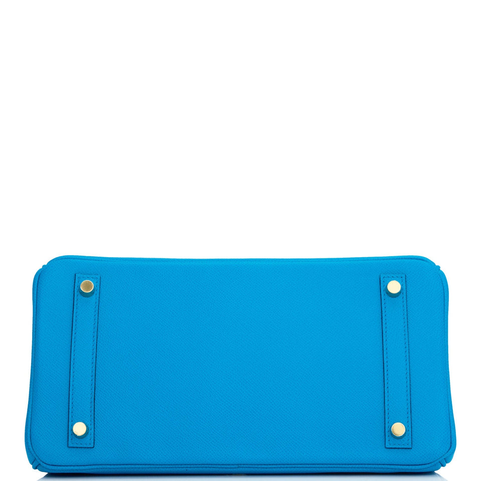 Hermes Birkin 30 Bleu Frida Epsom Gold Hardware