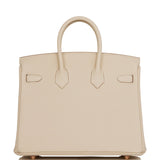 Hermes Birkin 25 Craie Togo Rose Gold Hardware