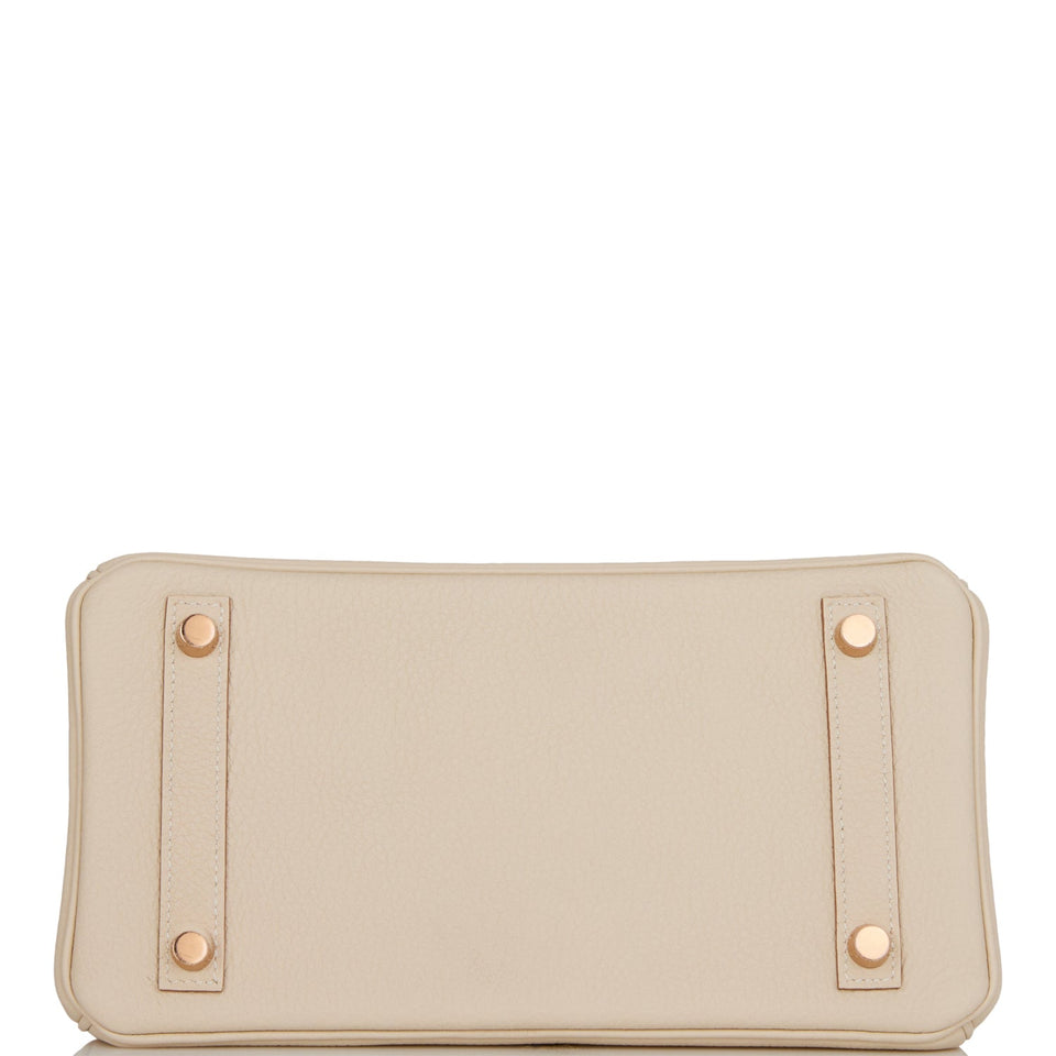 Hermes Birkin 25 Craie Togo Rose Gold Hardware