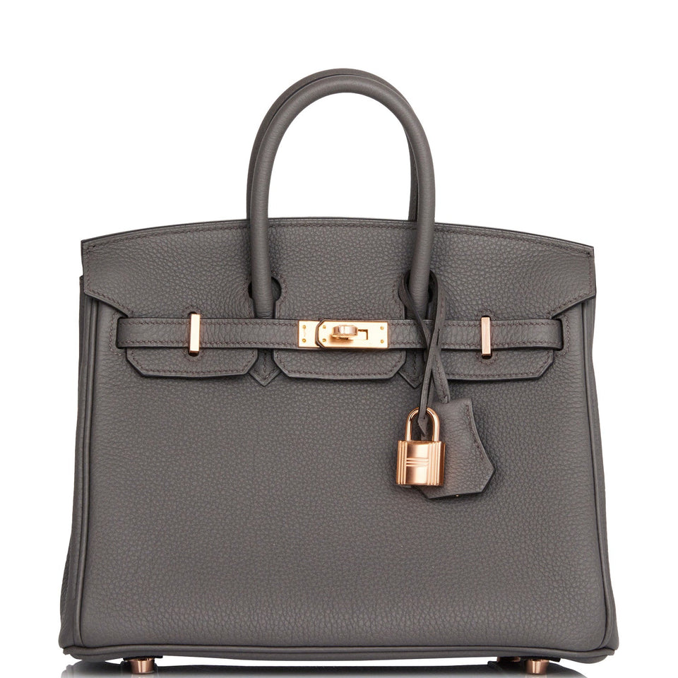 Hermes Birkin 25 Etain Togo Rose Gold Hardware