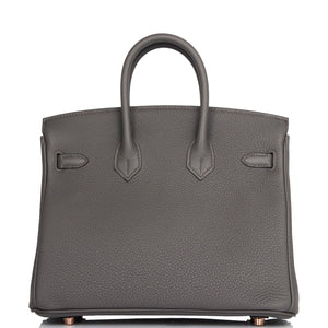 Hermes Birkin 25 Etain Togo Rose Gold Hardware