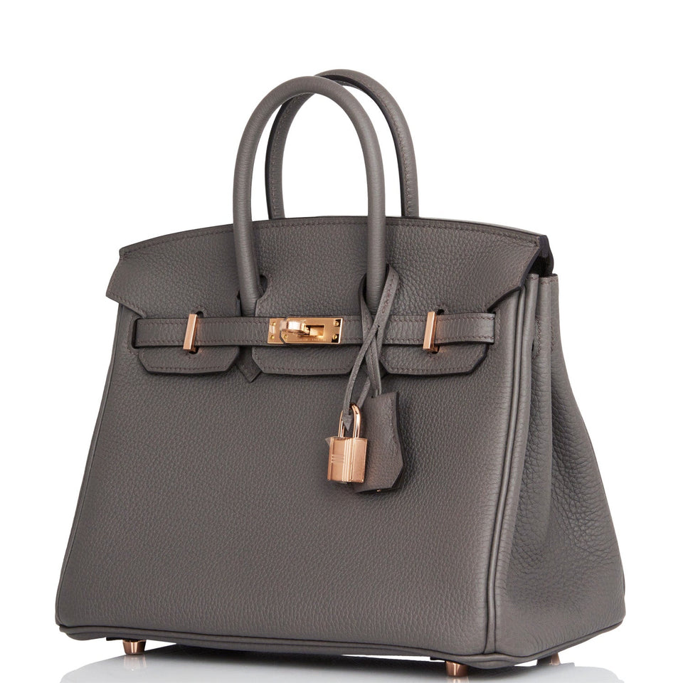 Hermes Birkin 25 Etain Togo Rose Gold Hardware