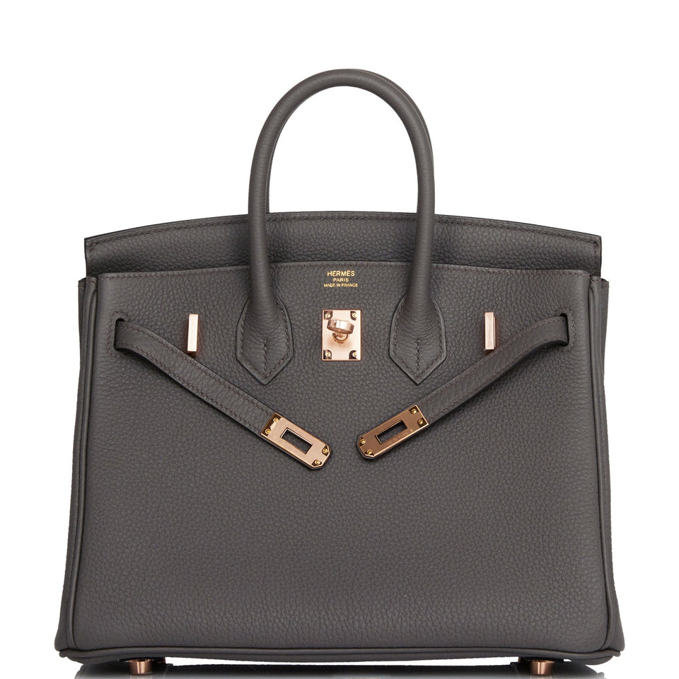 Hermes Birkin 25 Etain Togo Rose Gold Hardware