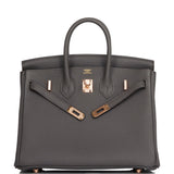 Hermes Birkin 25 Etain Togo Rose Gold Hardware