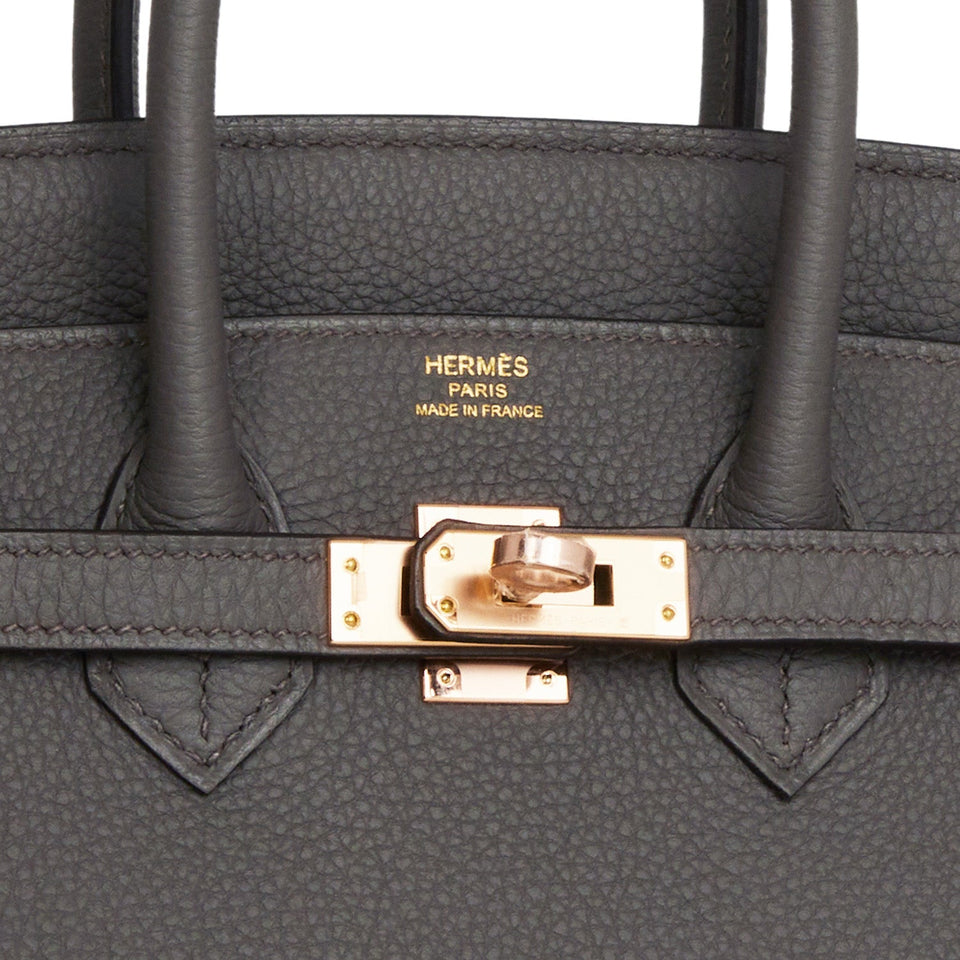 Hermes Birkin 25 Etain Togo Rose Gold Hardware