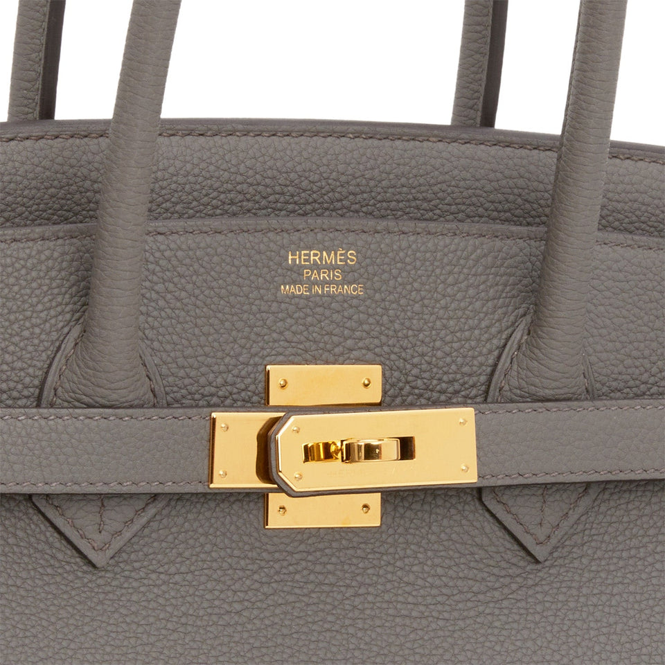 Hermes Birkin 35 Etain Togo Gold Hardware