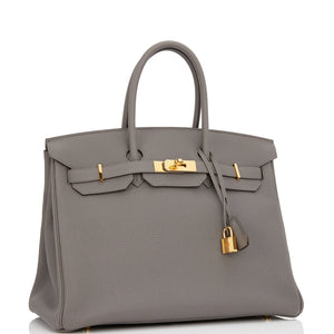 Hermes Birkin 35 Etain Togo Gold Hardware