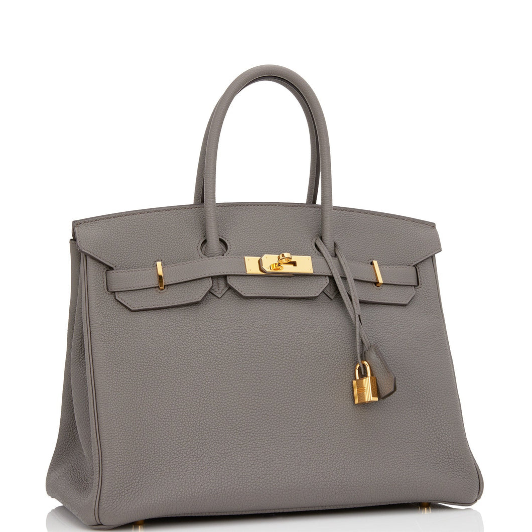 Hermes Birkin 35 Etain Togo Gold Hardware