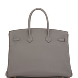 Hermes Birkin 35 Etain Togo Gold Hardware