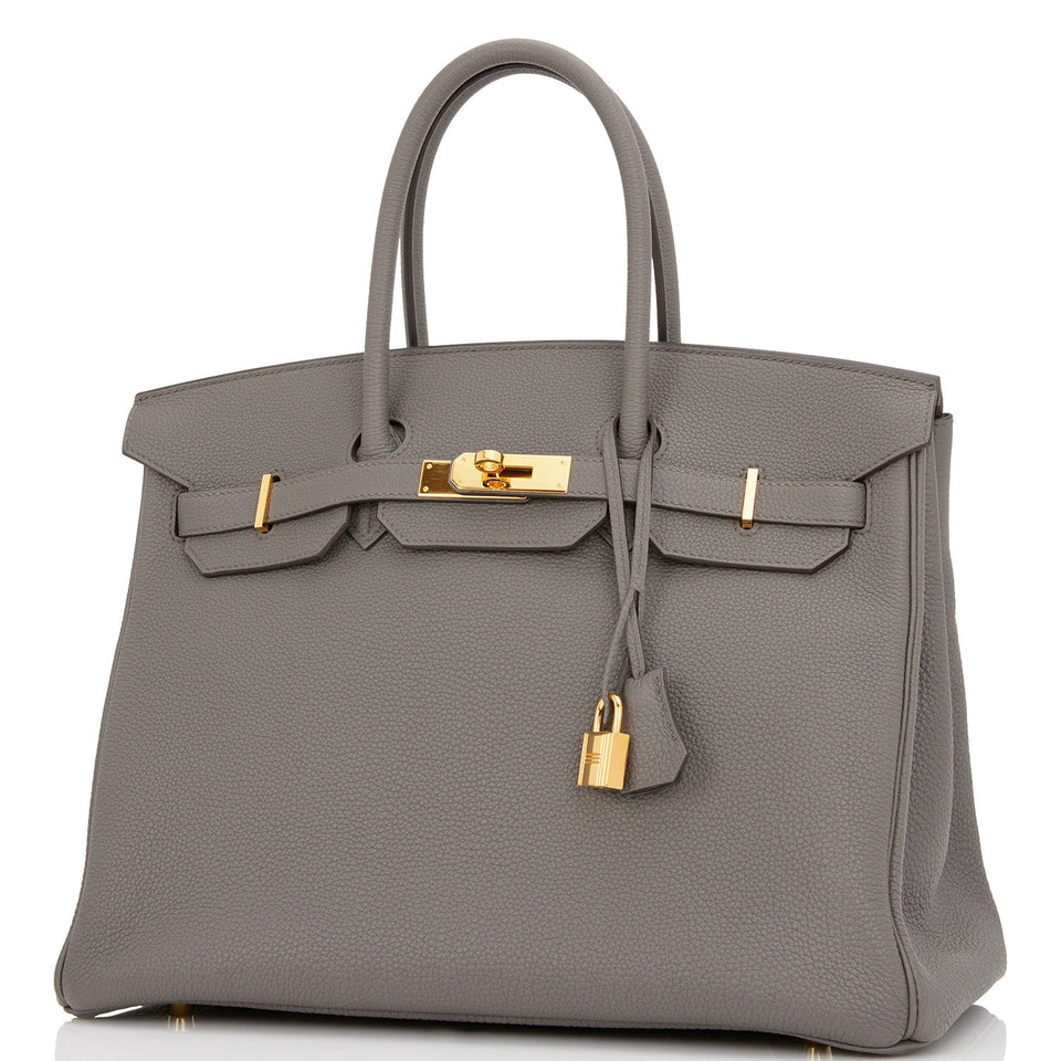 Hermes Birkin 35 Etain Togo Gold Hardware