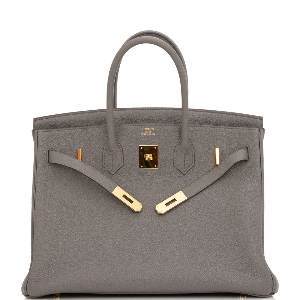 Hermes Birkin 35 Etain Togo Gold Hardware