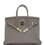 Hermes Birkin 35 Etain Togo Gold Hardware