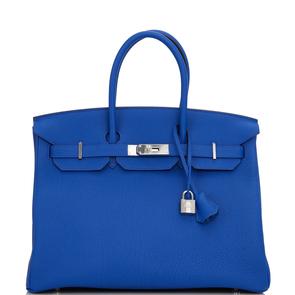 Hermes Birkin 35 Bleu Royal Togo Palladium Hardware