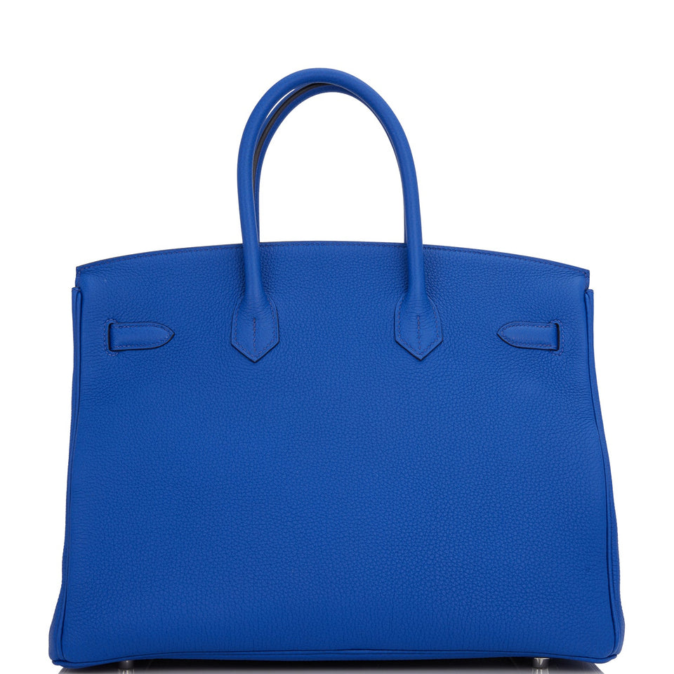 Hermes Birkin 35 Bleu Royal Togo Palladium Hardware