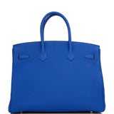 Hermes Birkin 35 Bleu Royal Togo Palladium Hardware