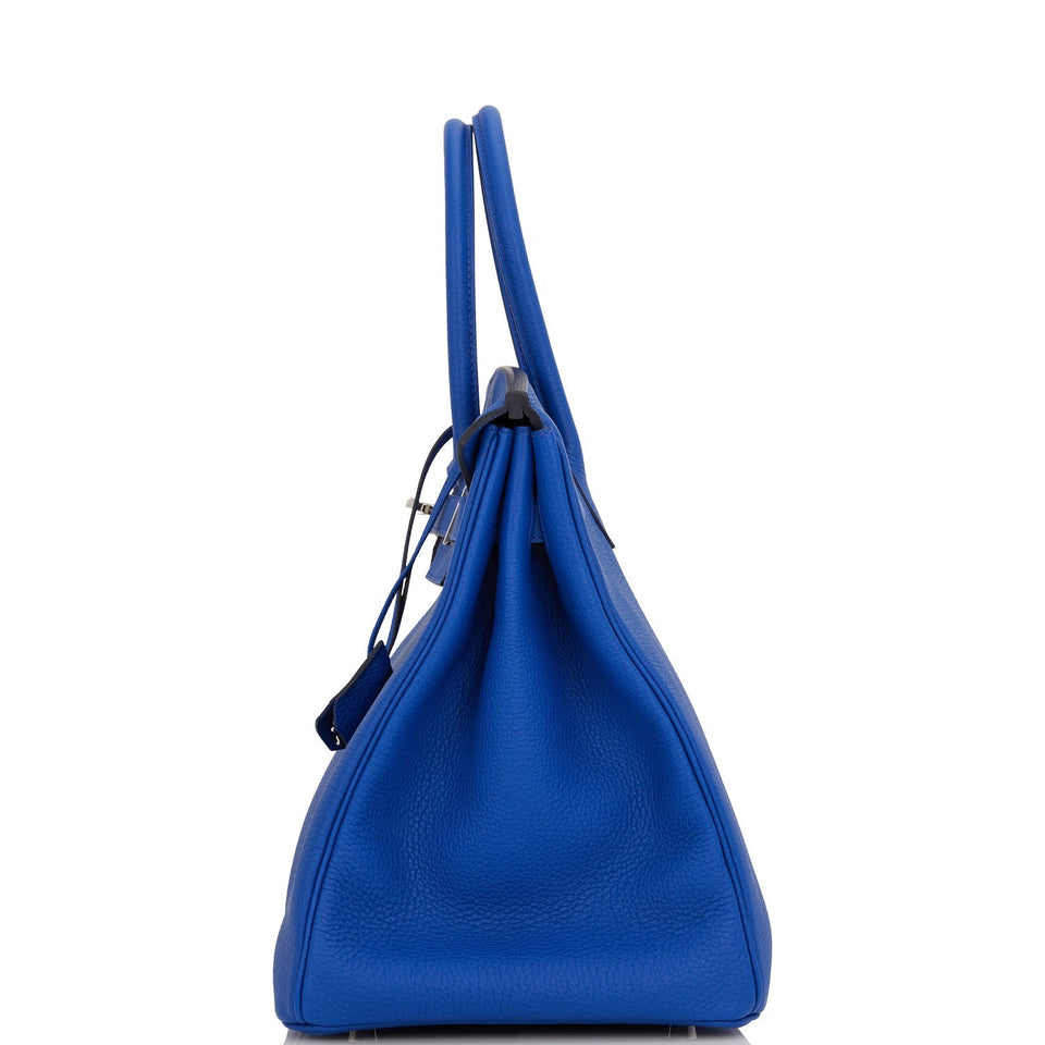 Hermes Birkin 35 Bleu Royal Togo Palladium Hardware