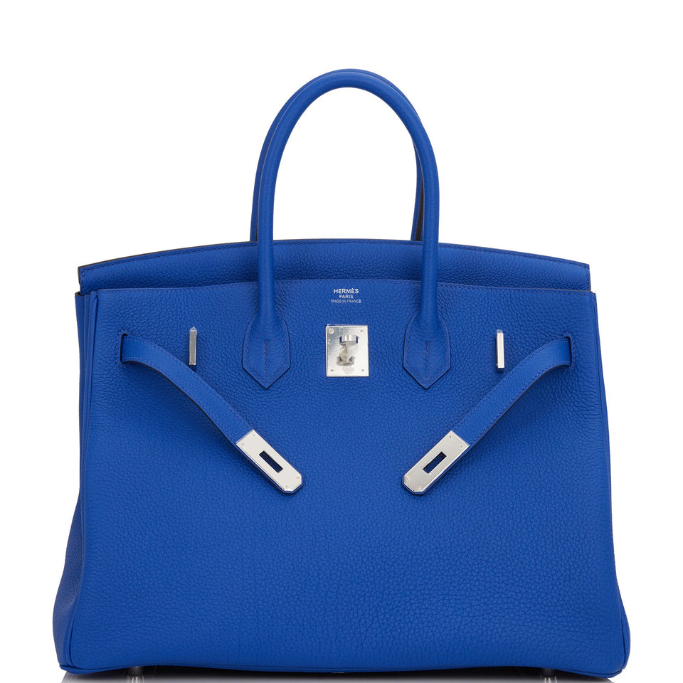 Hermes Birkin 35 Bleu Royal Togo Palladium Hardware