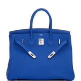 Hermes Birkin 35 Bleu Royal Togo Palladium Hardware