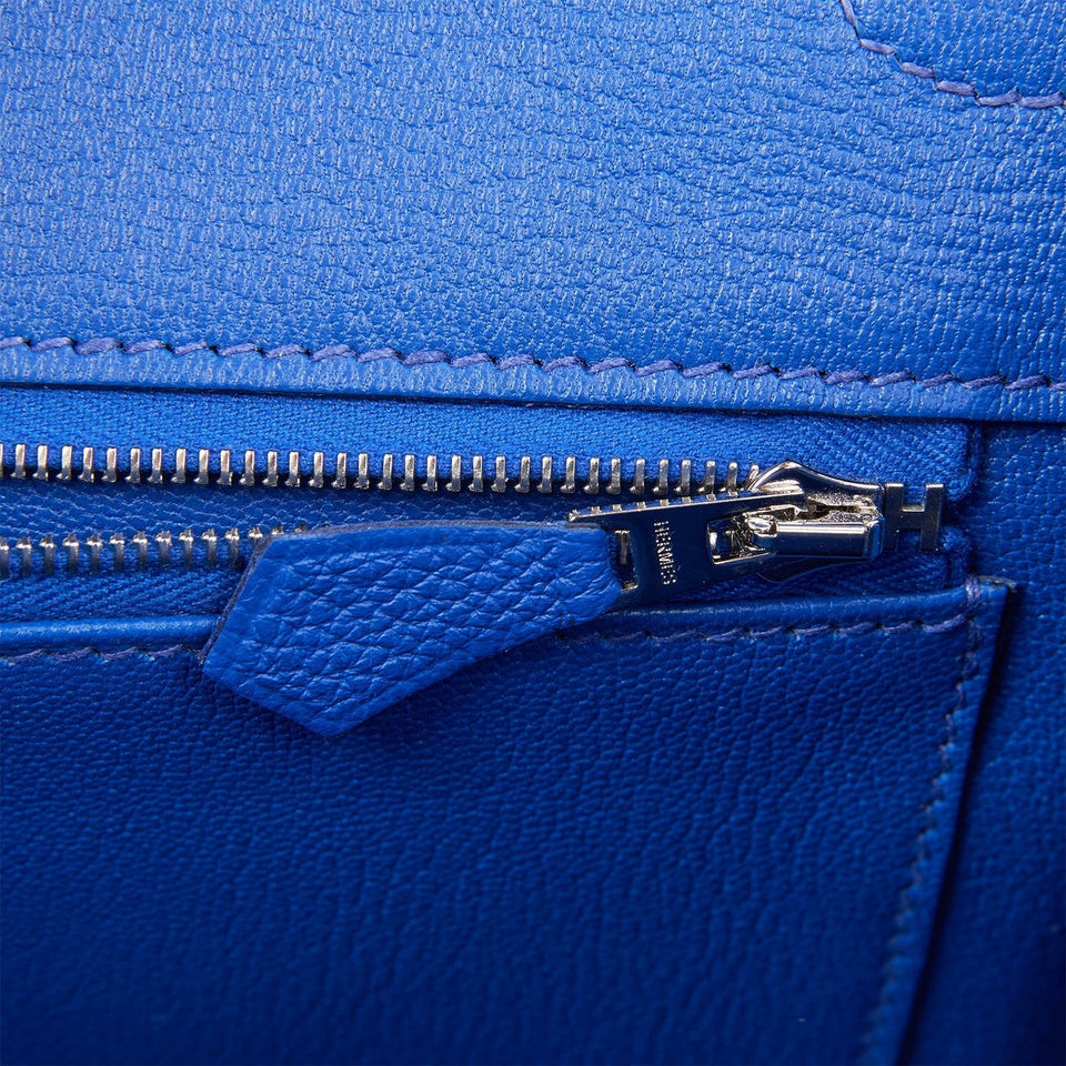 Hermes Birkin 35 Bleu Royal Togo Palladium Hardware