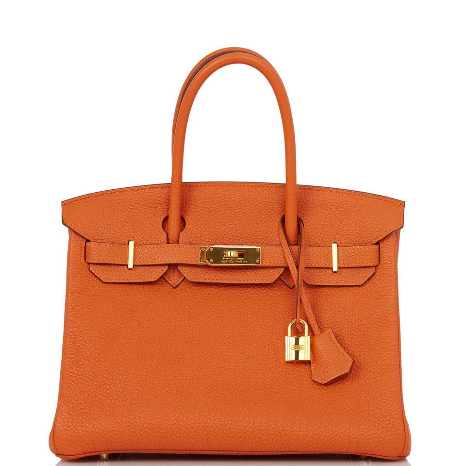 Hermes Birkin 30 Orange Togo Gold Hardware
